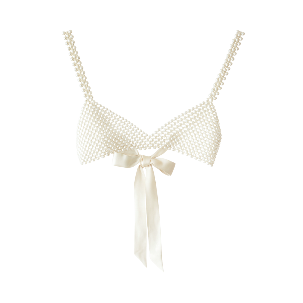 Pearl Sculpt Bralette white angle view