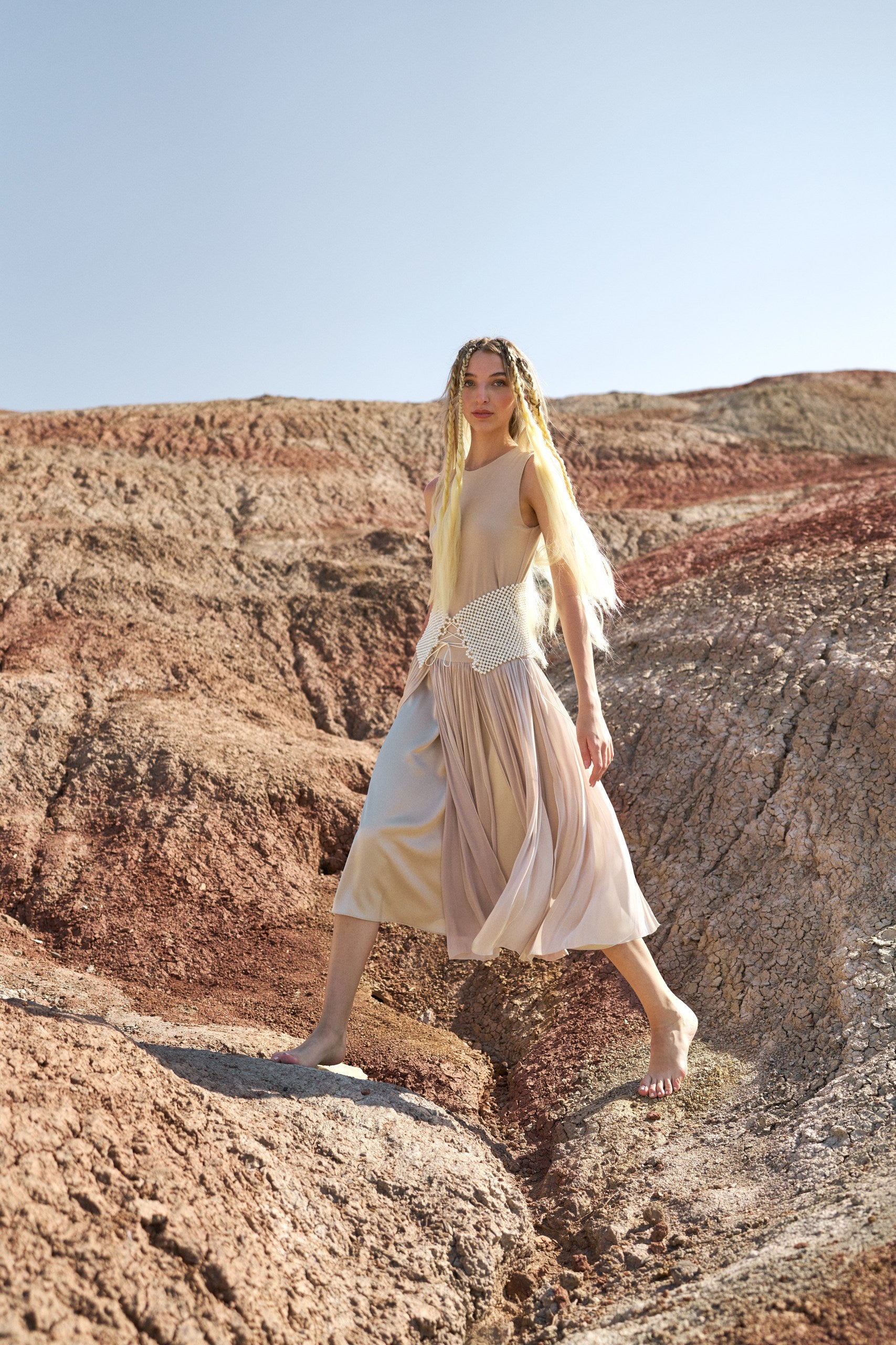 Elegant midi dress floral Soar Breeze
